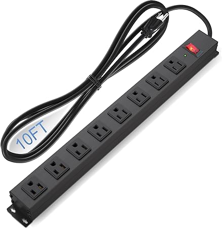 Wall mount power strip with 8 outlet